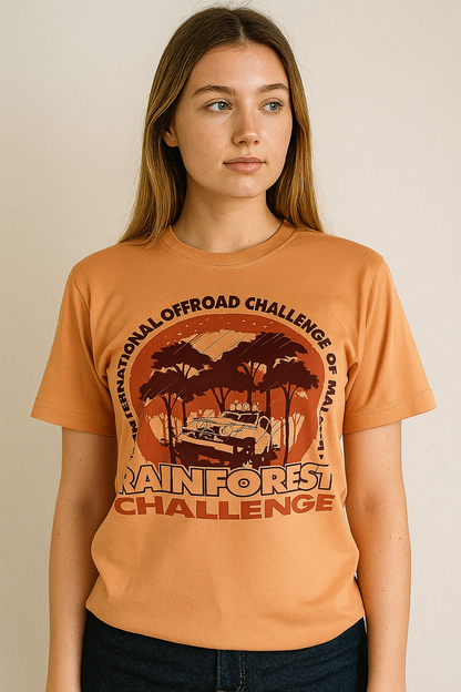 RFC Rainforest Challenge LOGO - Premium Cotton Round Neck Brown